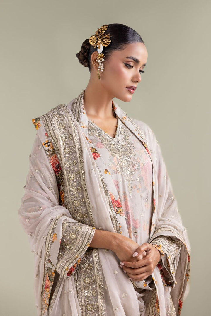 Embroidered | Chiffon Floral Zari 3-piece