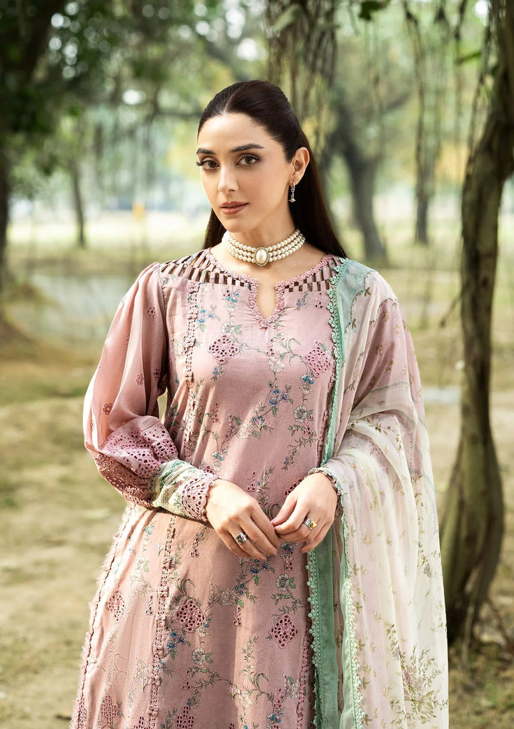 CHIKANKARI PRINTS WITH CHIFFON DUPATTA