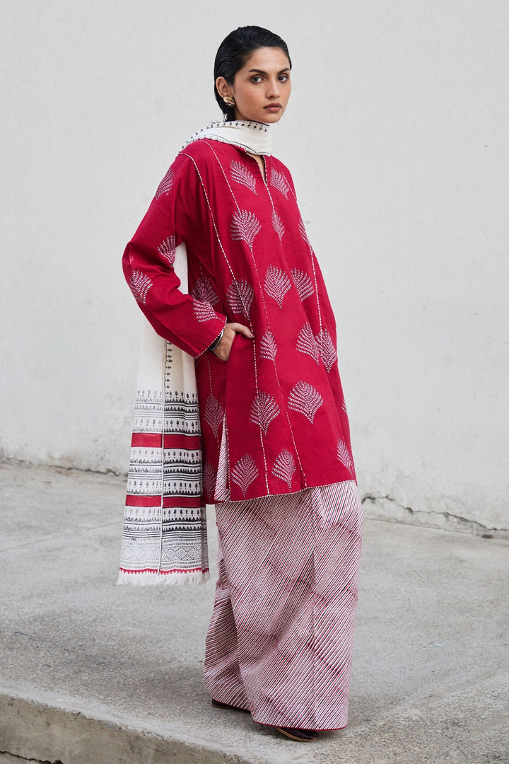 Summer Cotton Suit with Swiss Voile Dupatta (Pret)
