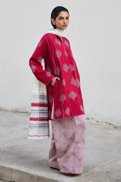 Summer Cotton Suit with Swiss Voile Dupatta (Pret)