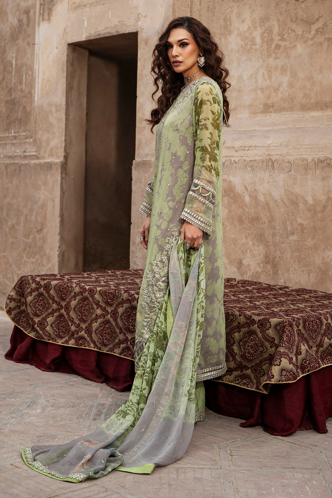 3-pc Unstitched Embroidered Printed Chiffon Collection