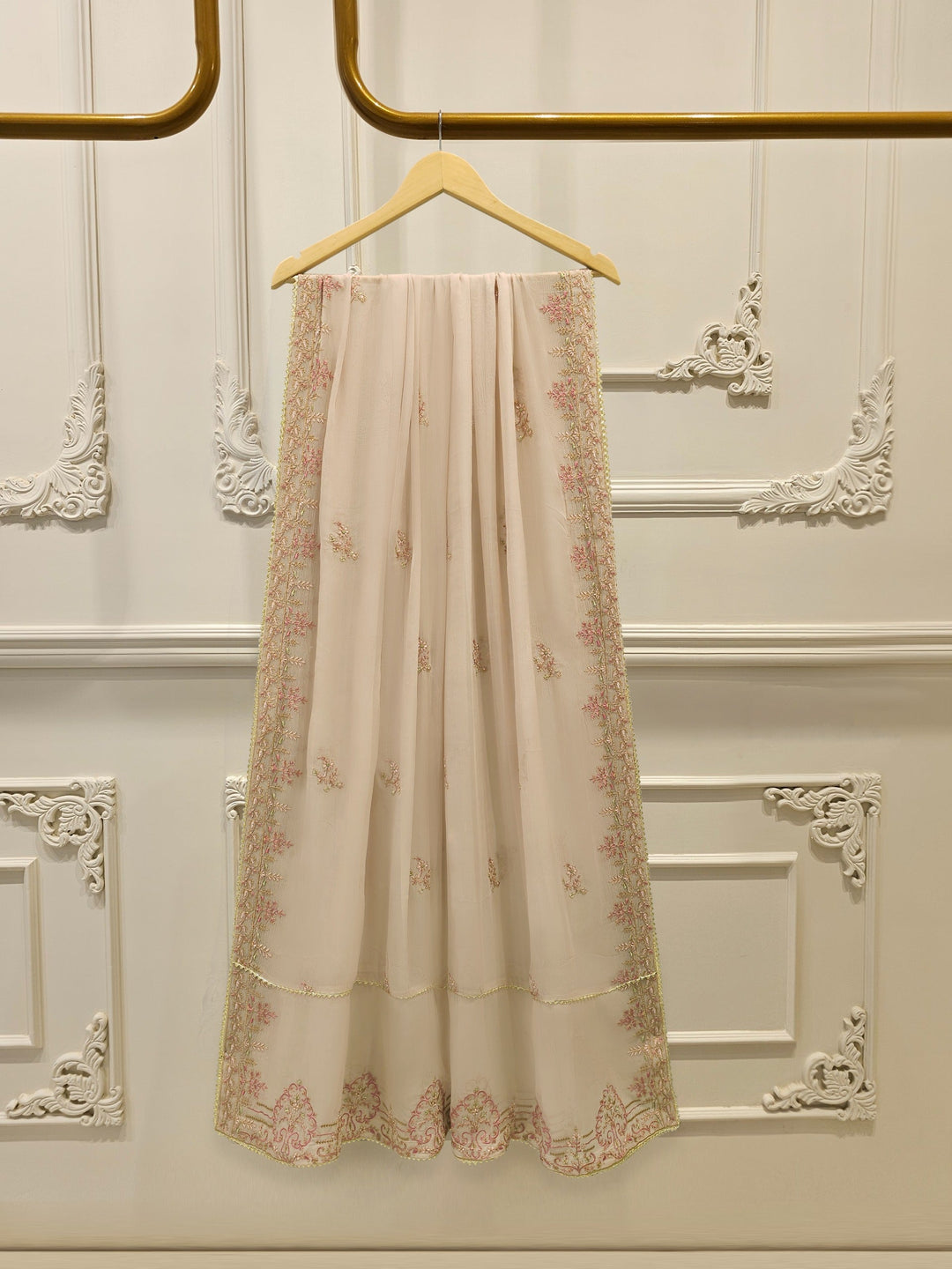 3 Piece - Pure Chiffon Embroidered Suit