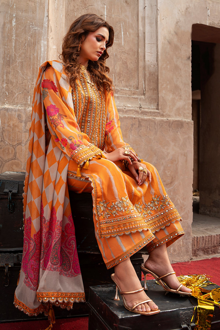 3-pc Unstitched Embroidered Printed Chiffon Collection