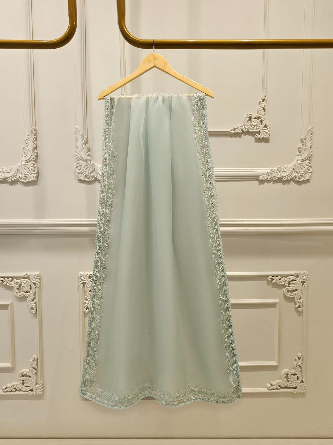 3 Piece - Pure Organza Embroidered Suit