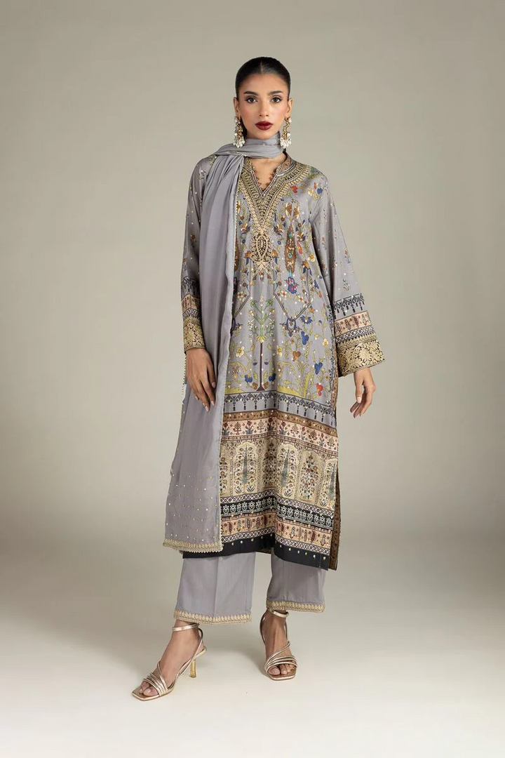 Embroidered | Raw Silk 3 Piece Co-ord Set