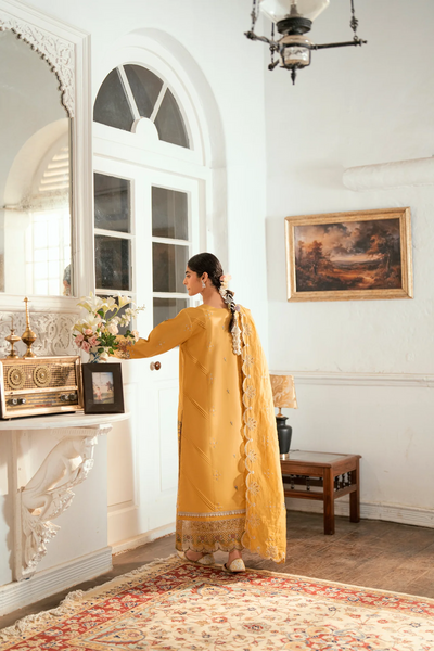 Embroidered Cotton Net 3-Piece Suit