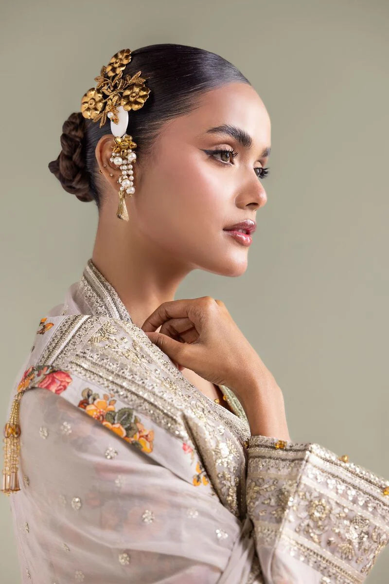 Embroidered | Chiffon Floral Zari 3-piece