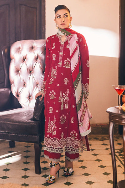 MUSHQ Symphony Unstitched Karandi Collection || Velvet Rose