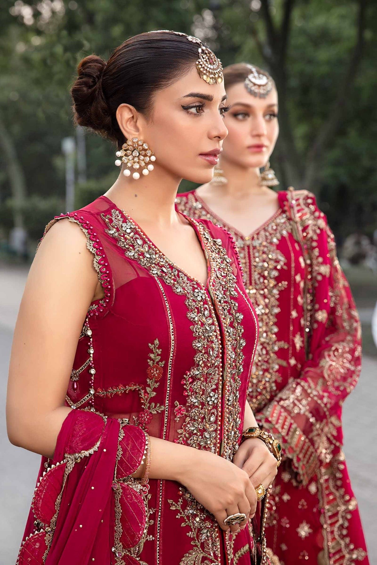 Maria.B Unstitched Embroidered Chiffon Suit | MPC-24-107