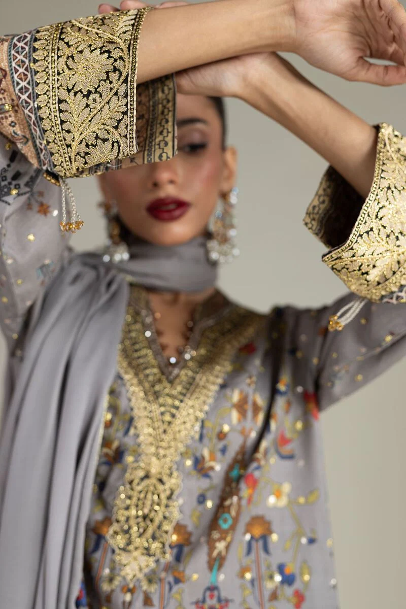 Embroidered | Raw Silk 3 Piece Co-ord Set