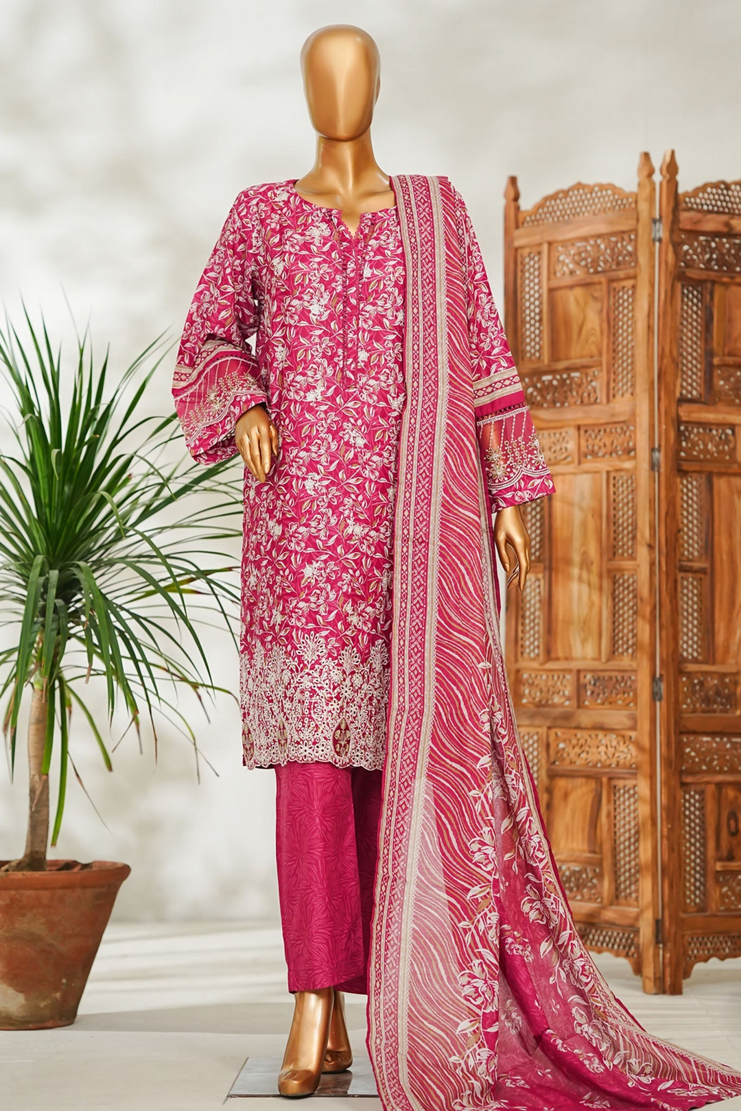 Stitched 3 Piece Exclusive Emb Lawn