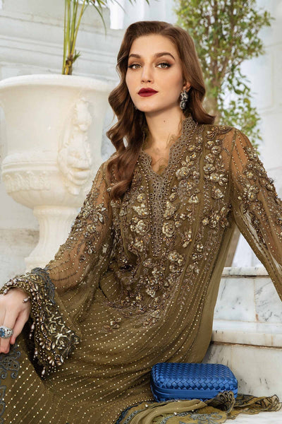 Maria.B Unstitched Embroidered Chiffon Suit | MPC-24-108