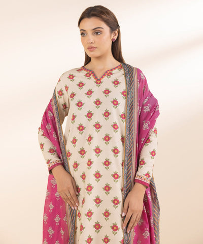 3 PIECE-PRINTED COTTON SUIT