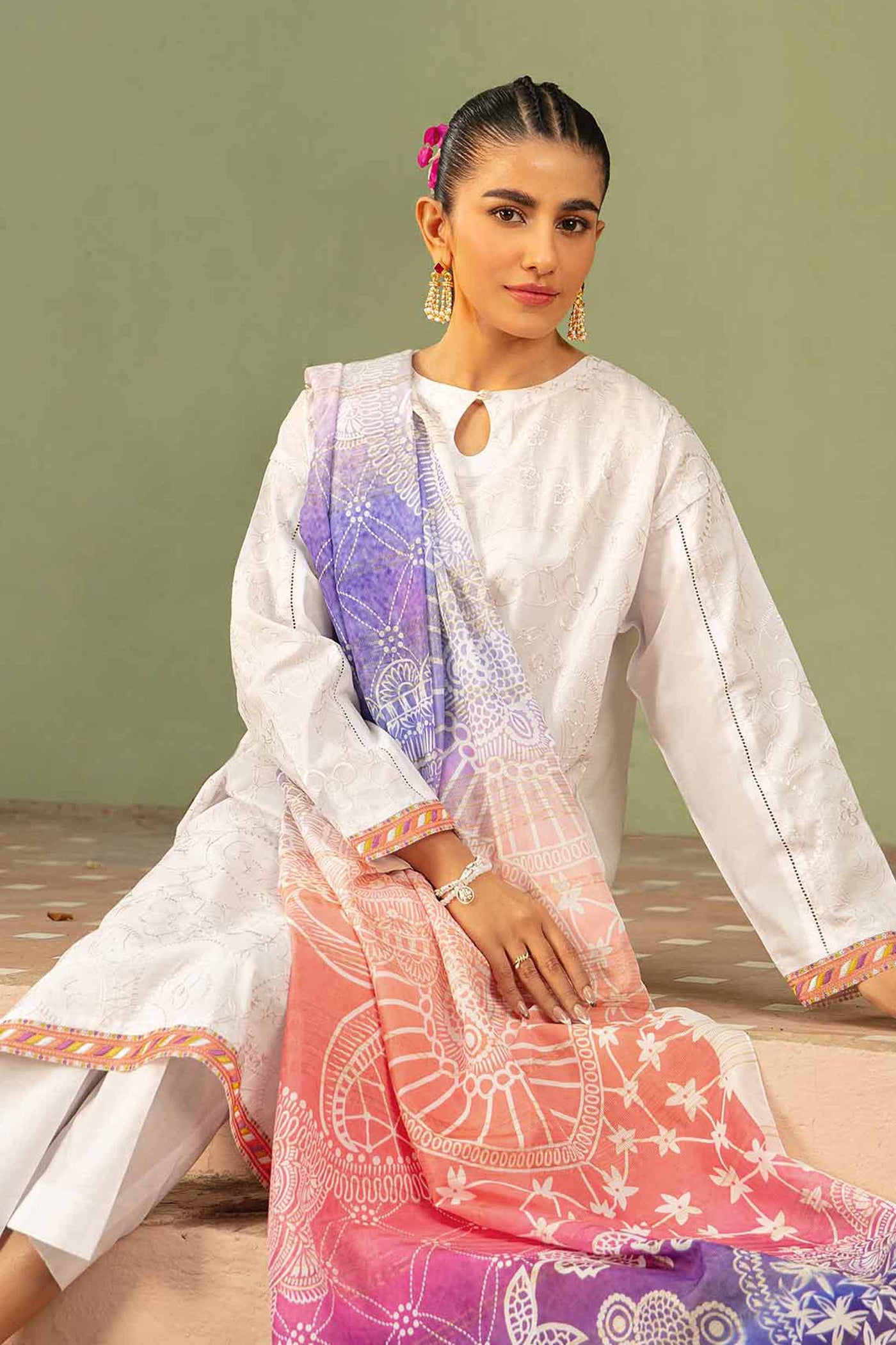 NISHAT LINEN Embroidered Cambric Suit