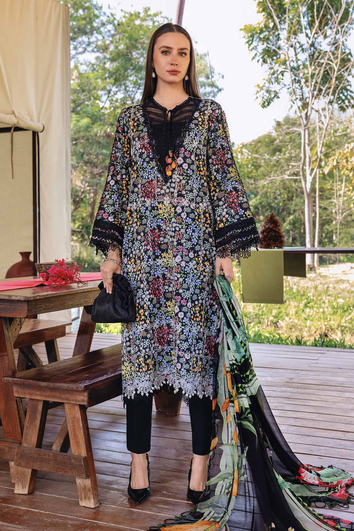3 Piece Unstitched Embroidered Lawn Suit