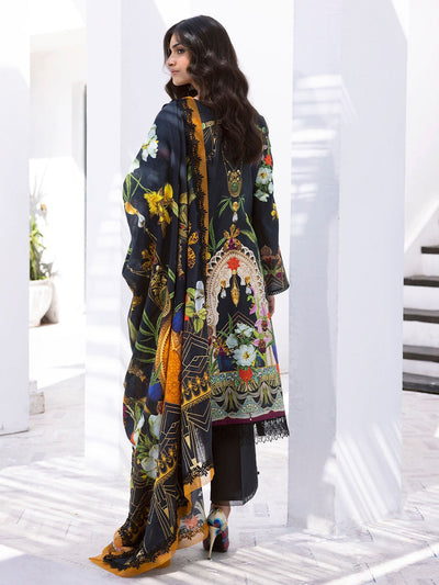 ROHEENAZ LEYA PRINTED LAWN-Palm Frond