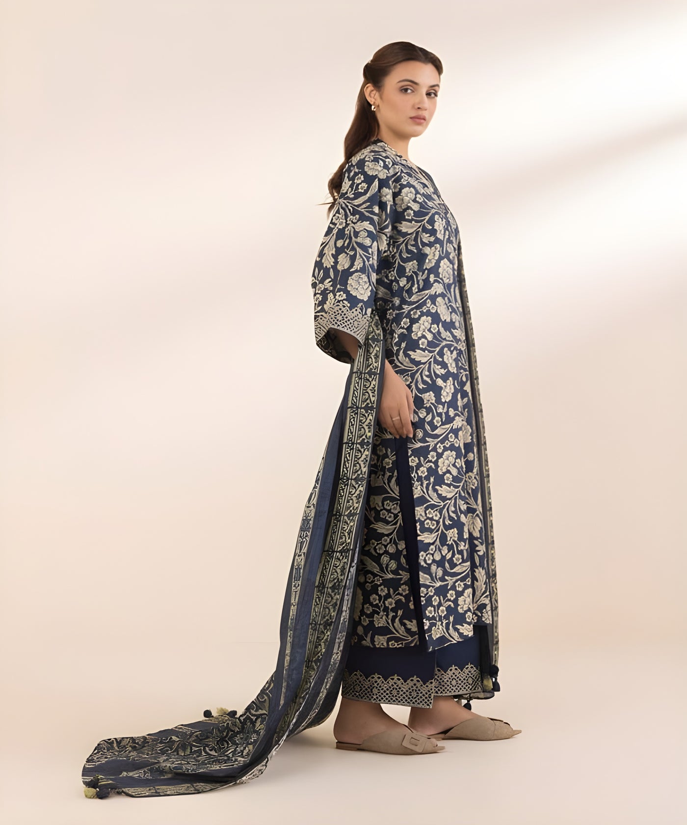 2 Piece - Printed Cotton Suit