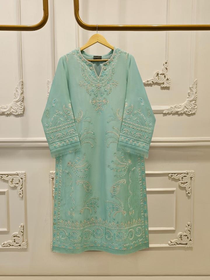 2 Piece- Pure Embroidered Sheesha Silk Suit