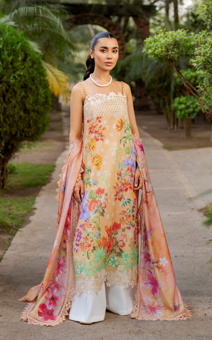 Meraki 3pcs Embroidered Unstitched Summer