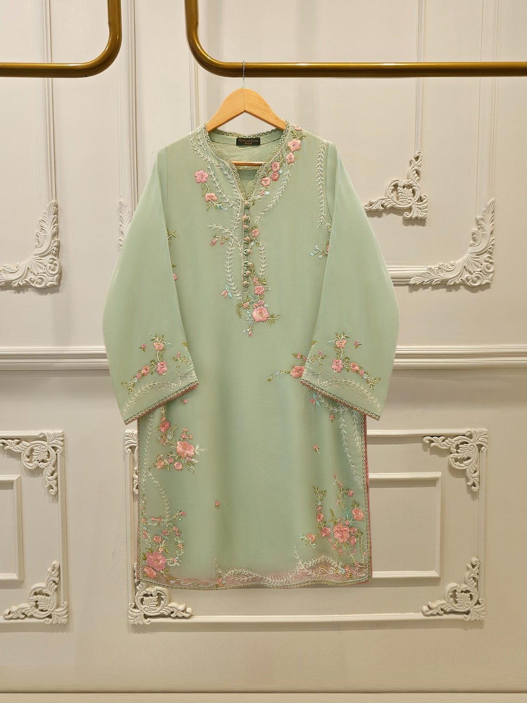 2 Piece - Pure Chiffon Embroidered Suit