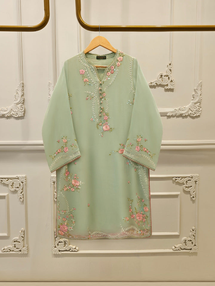 2 Piece - Pure Chiffon Embroidered Suit