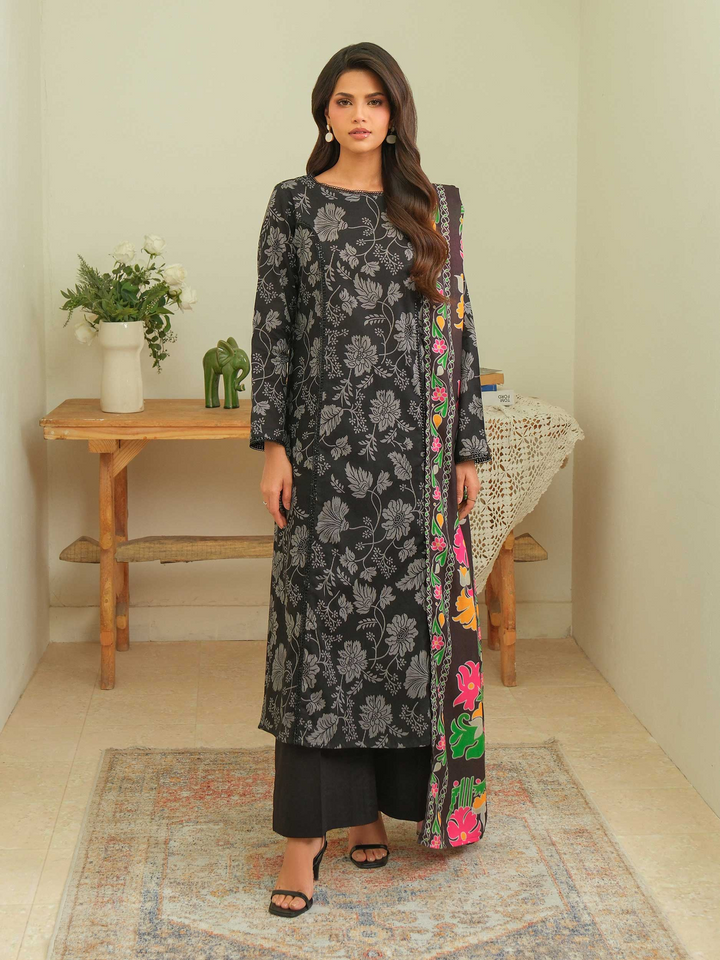 2 Piece Textured Cotton  Suit-Printed (Unstitched)