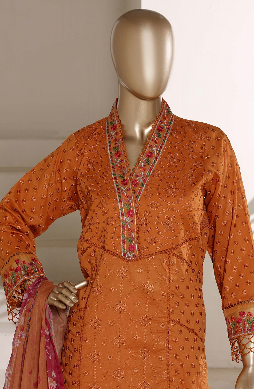 Chikankari Edit Embroidered Stitched 3 Piece Suit