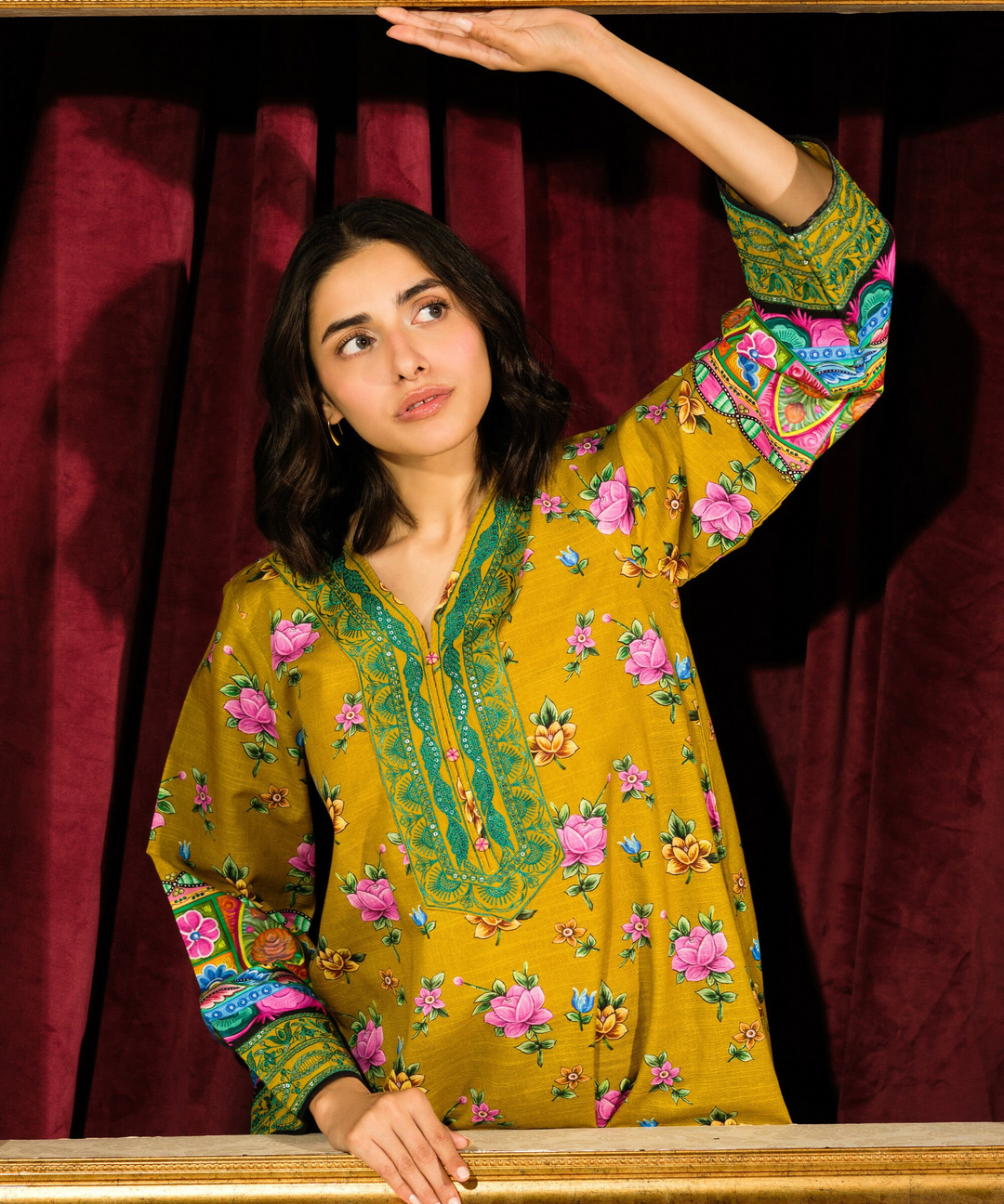 Embroidered Light Khaddar Shirt