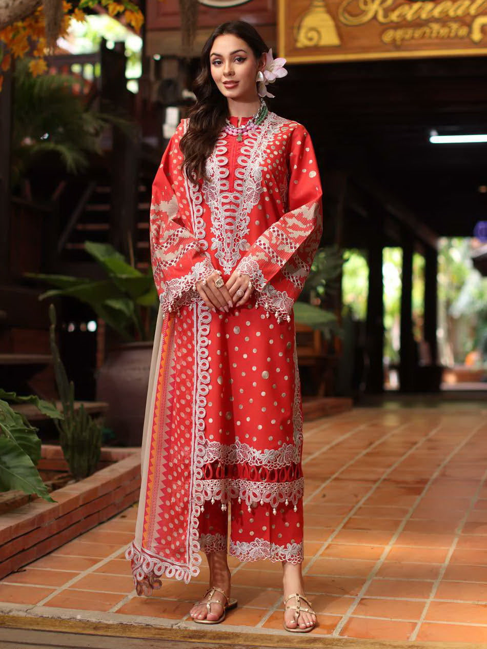 Embroidered Lawn Unstitched 3Pc Suit