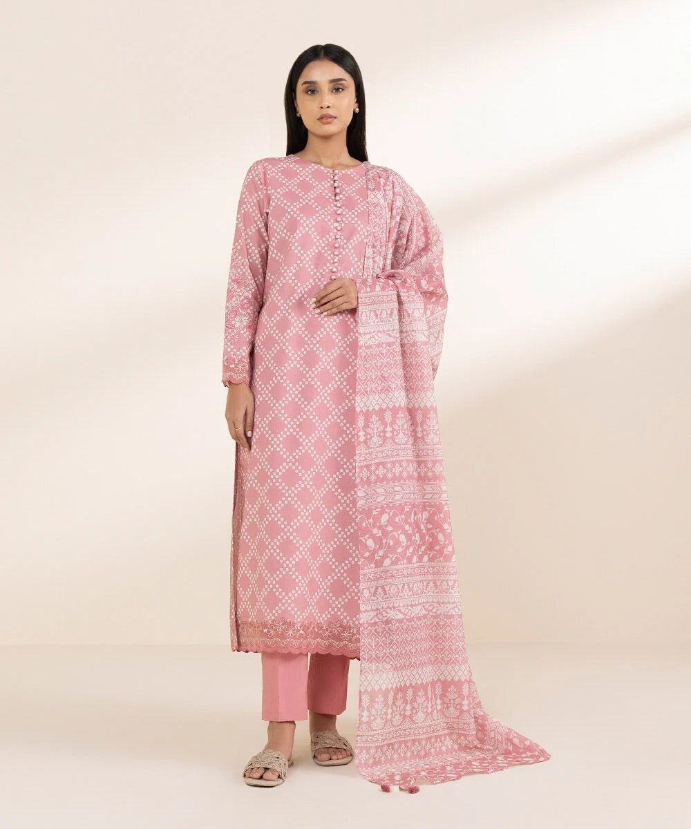 3 PIECE-EMBROIDERED LAWN SUIT