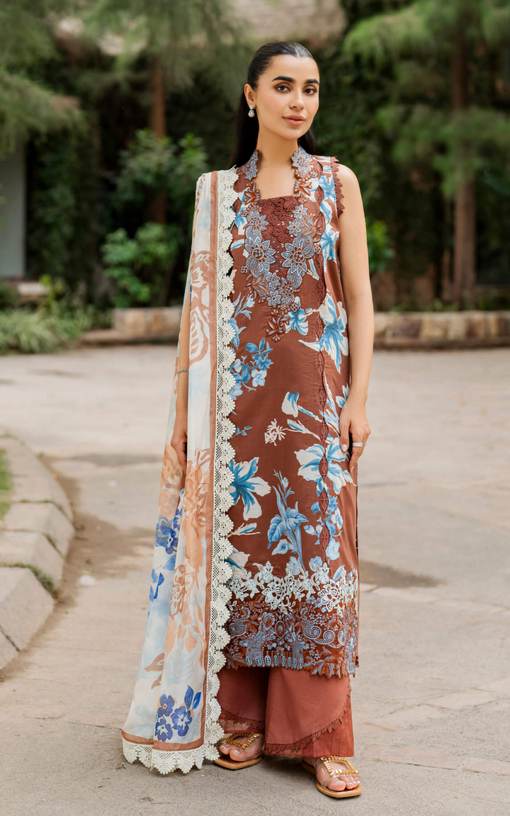 Meraki 3pcs Embroidered Unstitched Summer