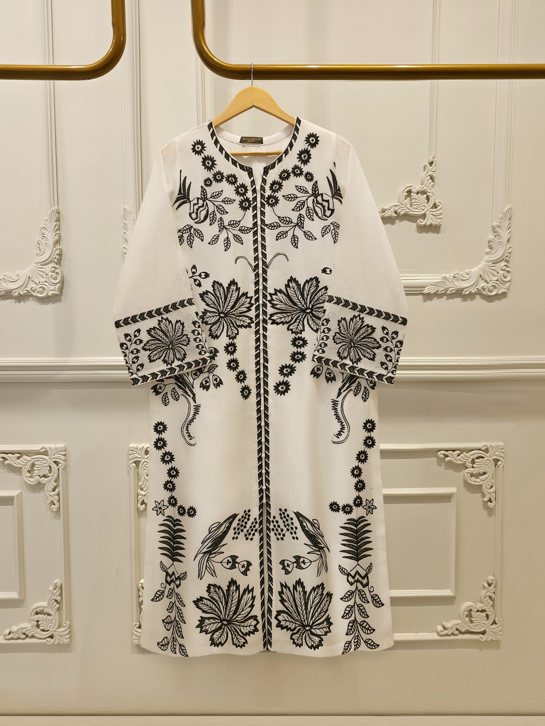2 Piece - Pure Embroidered Cotton Net Suit