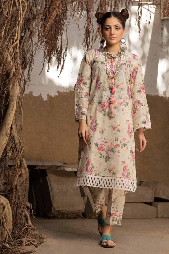 Gul Ahmed Embroidered Printed Lawn