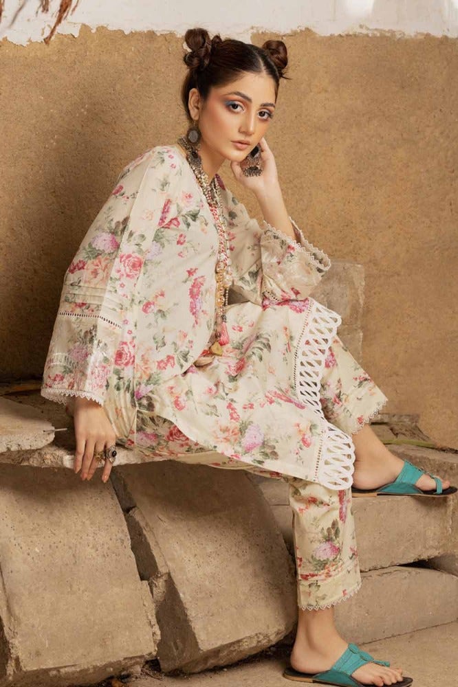 Gul Ahmed Embroidered Printed Lawn