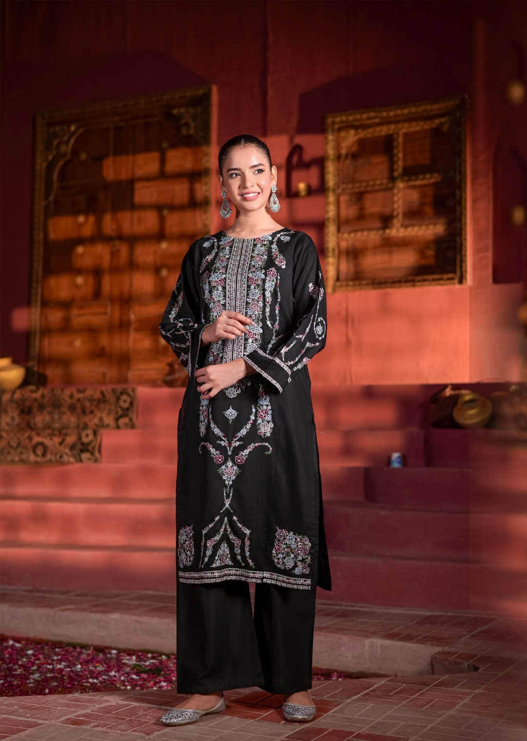 Embroidered Cotton Dress 2 pieces