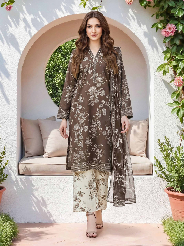 Unstitched 3 Piece Lawn Suit