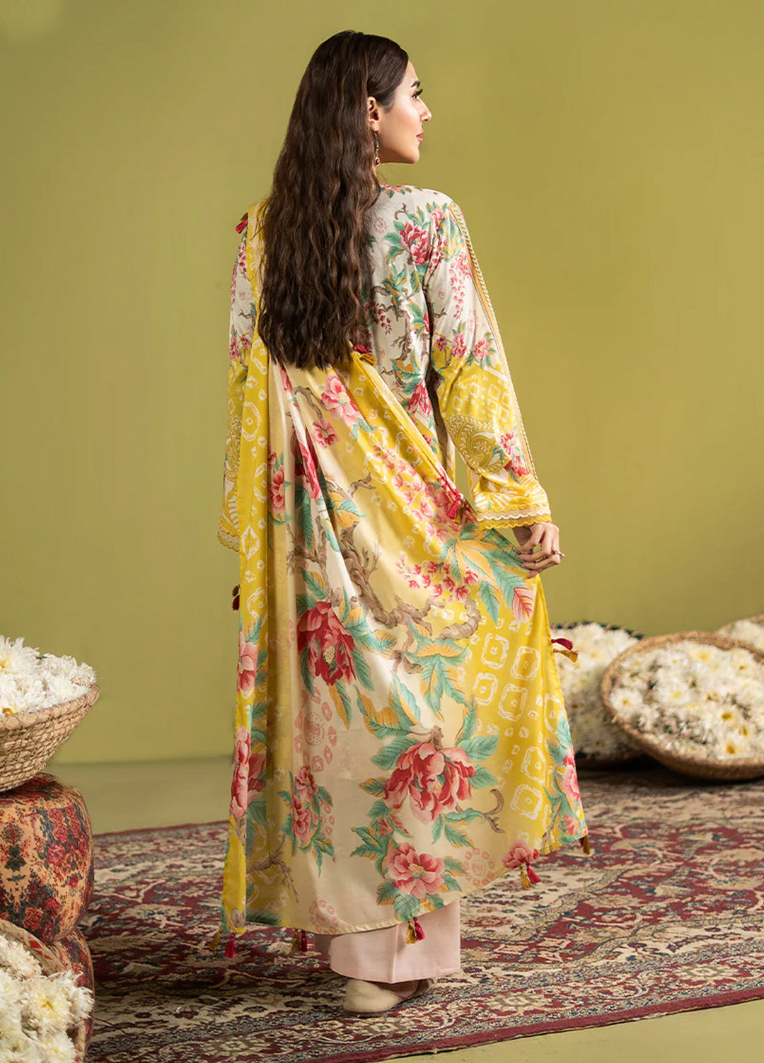 POPINN  Printed Unstitched 3 Piece Suit