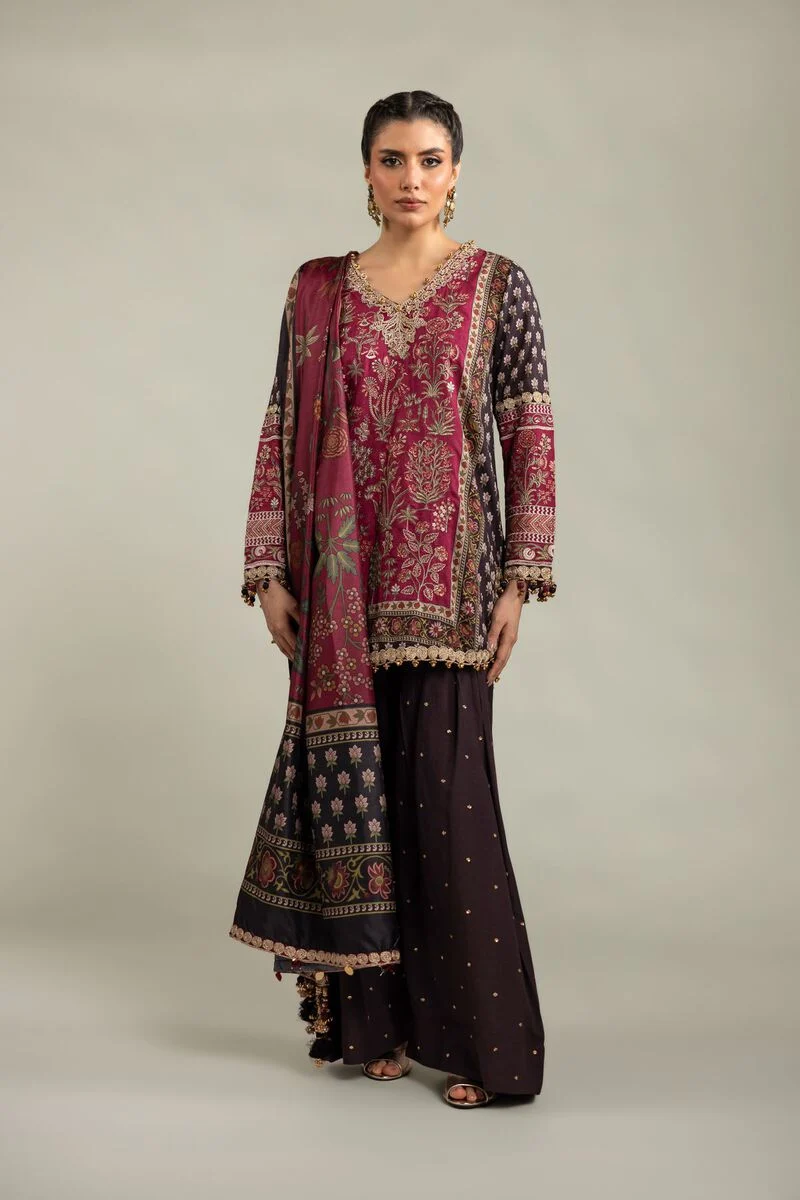 Embroidered | Raw Silk 3-Piece Co-ord Set