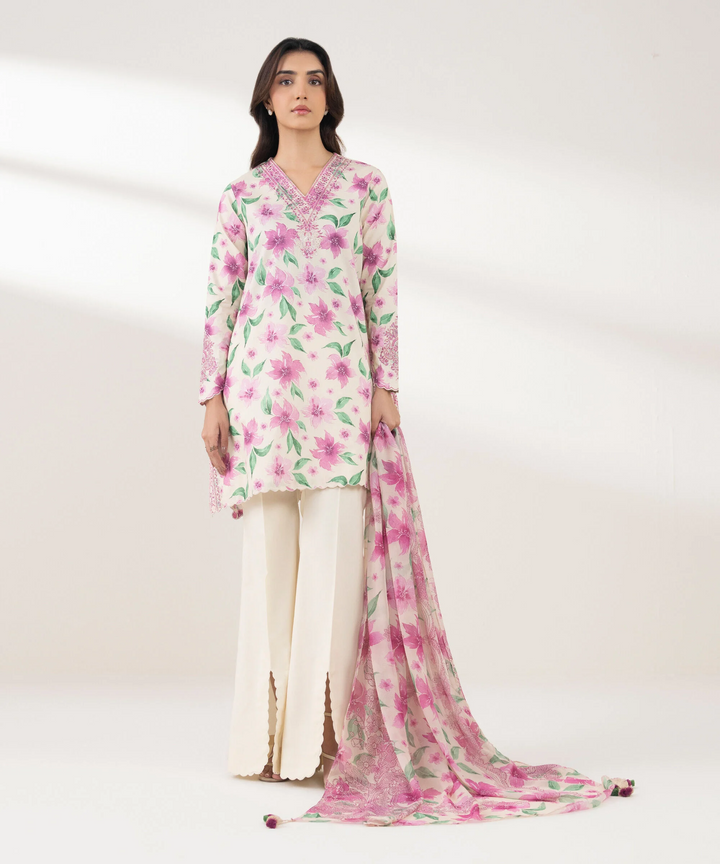 3 PIECE - EMBROIDERED LAWN SUIT