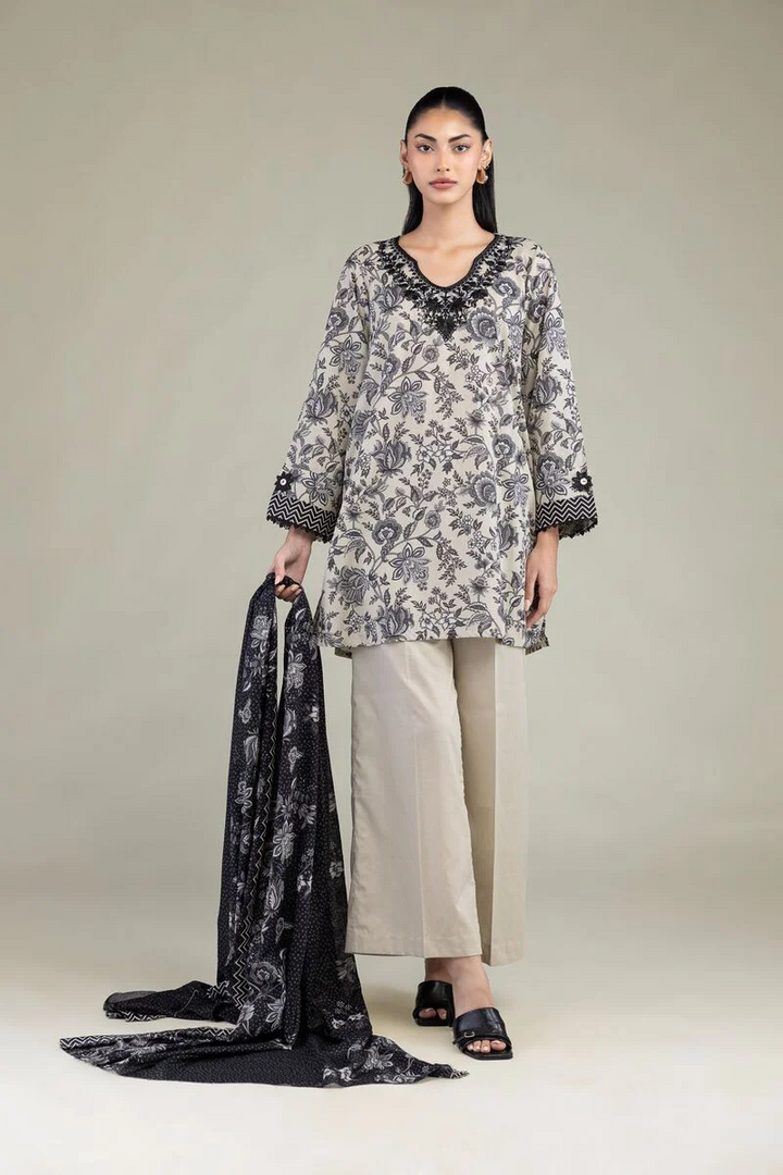 Embroidered | Cambric Fabrics 3 Piece