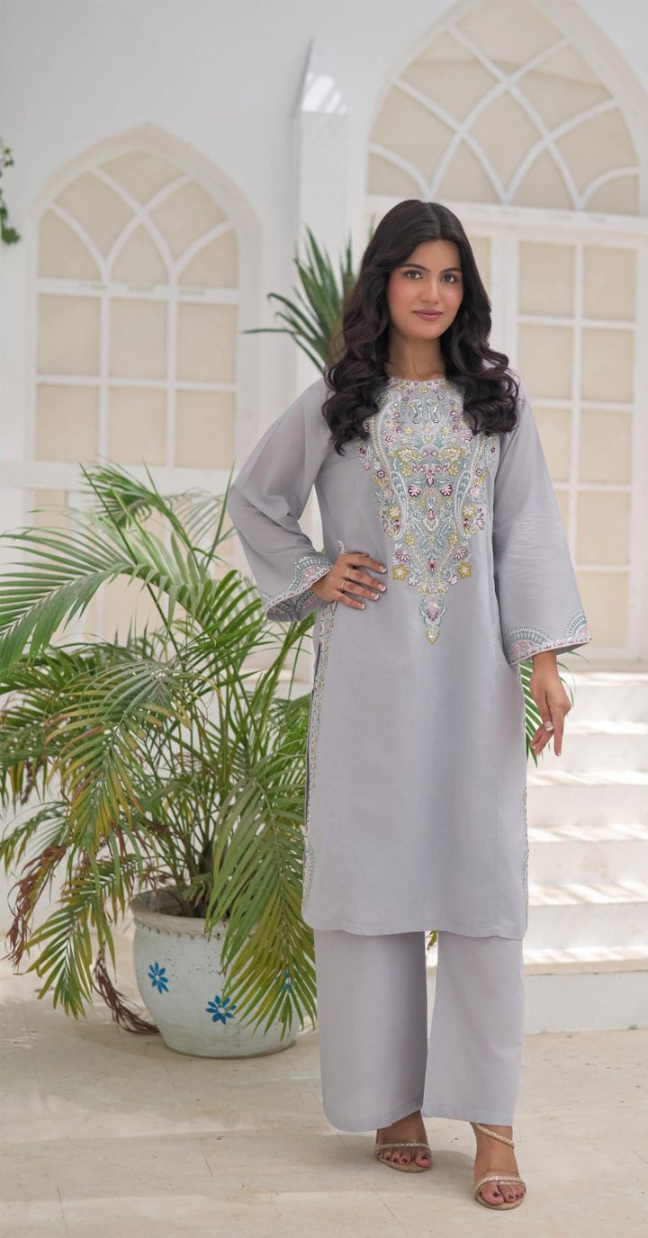 Ready to wear 2PC embroidered lawn suit