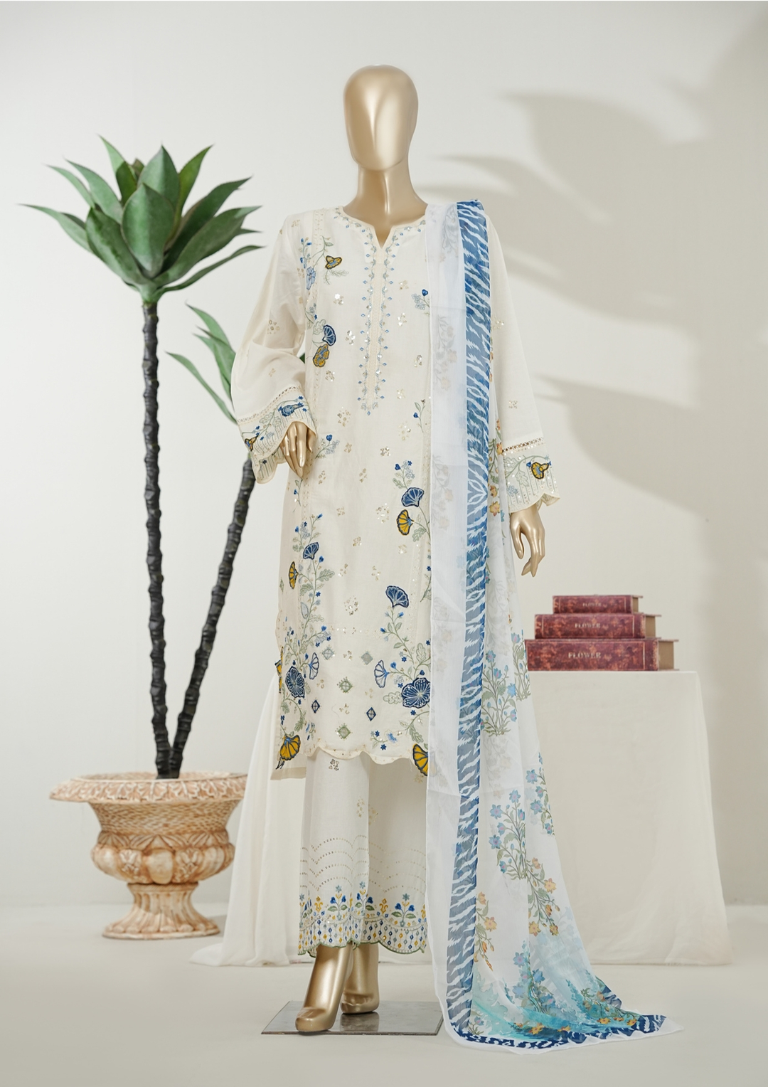 Luxury Embroidered  Lawn 3 Piece