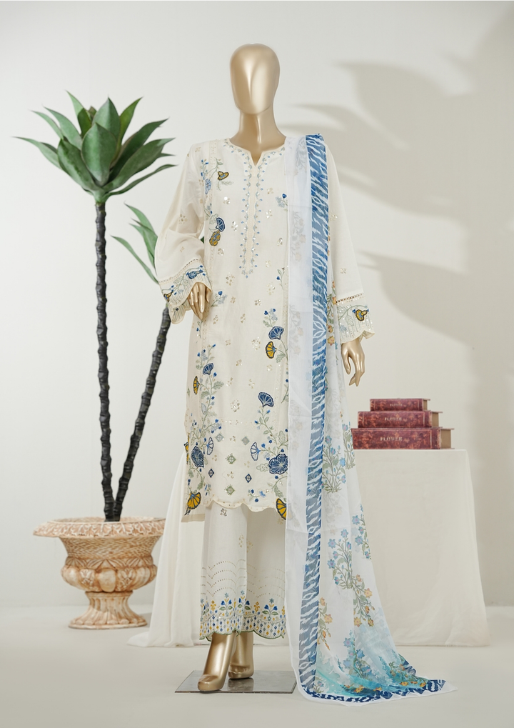 Luxury Embroidered  Lawn 3 Piece