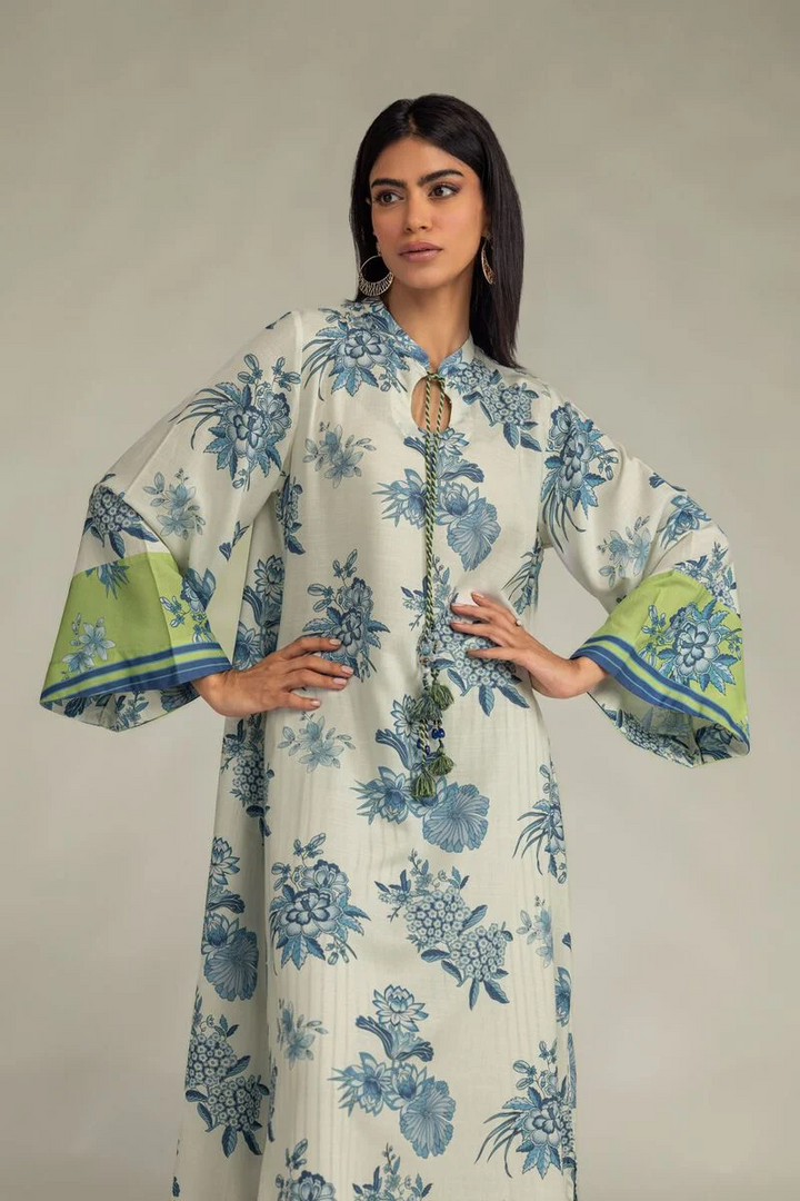 Printed | Raw Silk Floral Silk Kurta With Pant