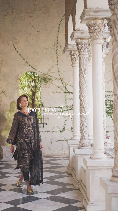 EMBROIDERED JACQUARD LAWN