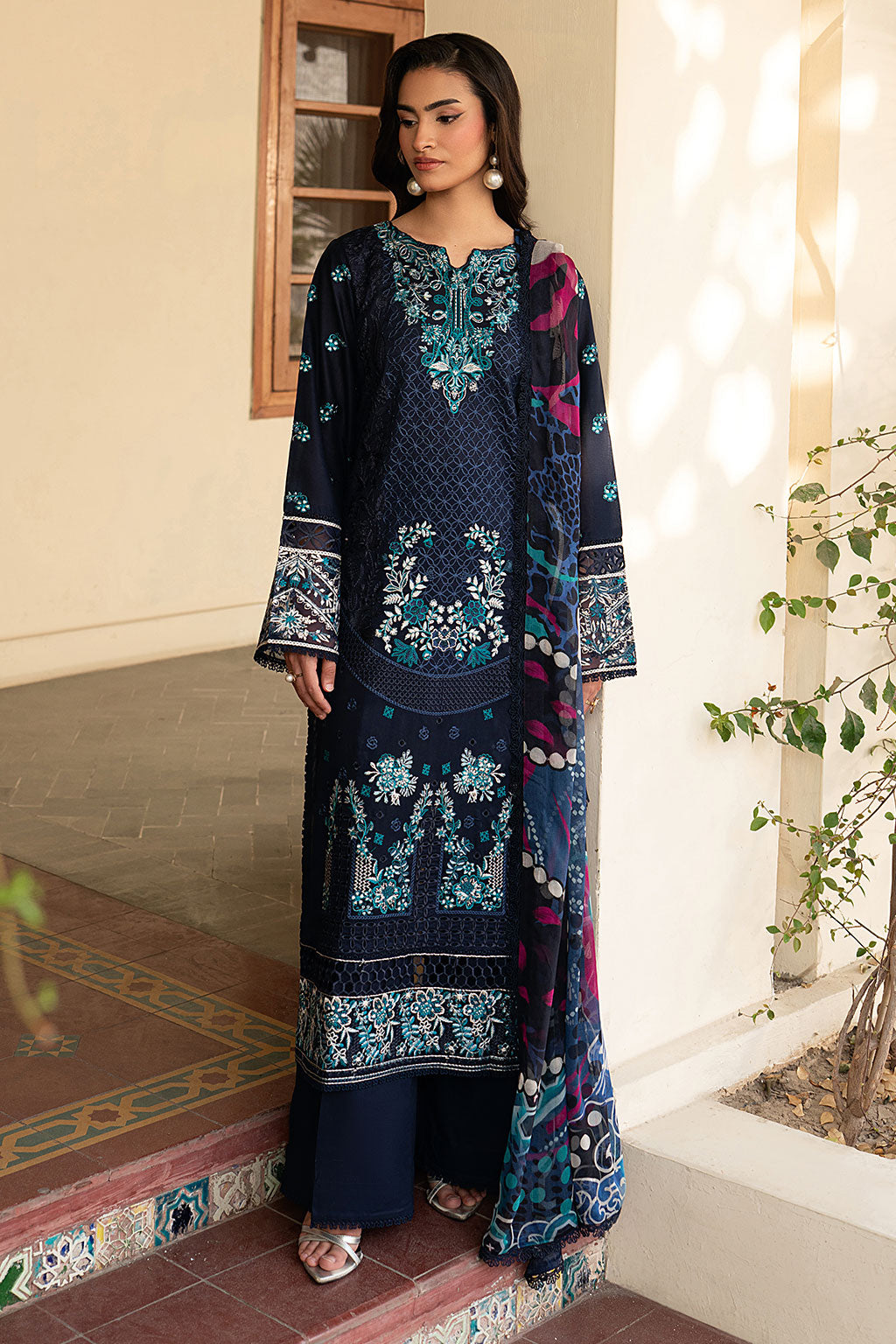Lawn Embroidered Unstitched 3  pc