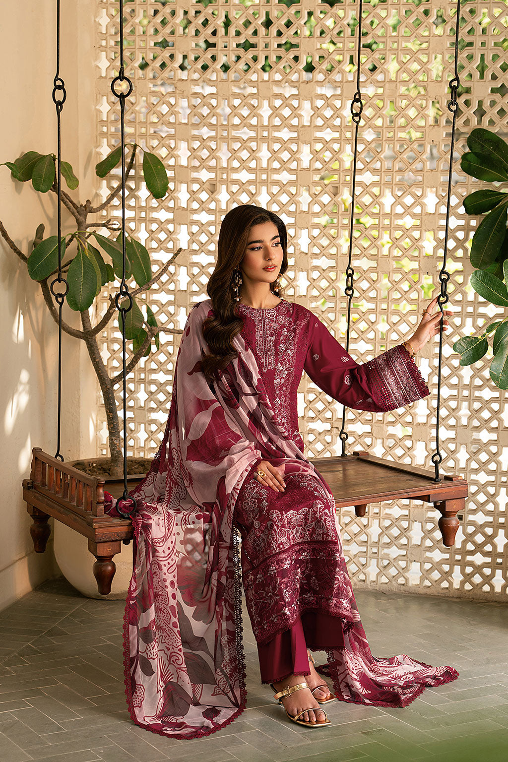 Lawn Embroidered Unstitched 3  pc