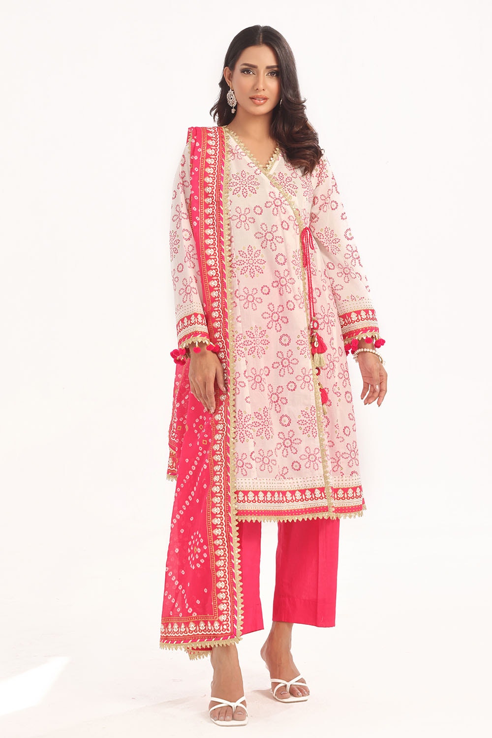 3 Piece Unstitched Gold Lacquer Printed Lawn Suit
