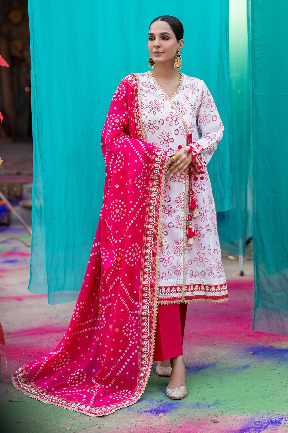 3 Piece Unstitched Gold Lacquer Printed Lawn Suit