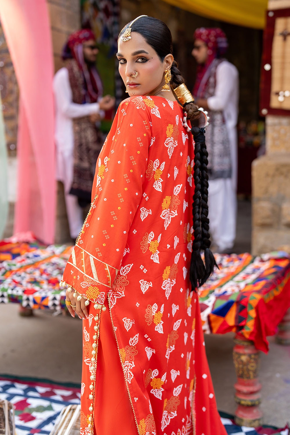 3 Piece Unstitched Gold Lacquer Printed Lawn Suit